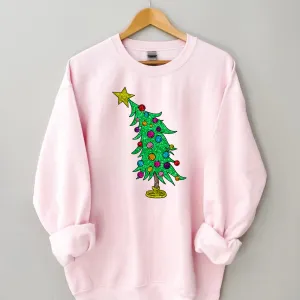 Faux Glitter Christmas Tree Sweatshirt