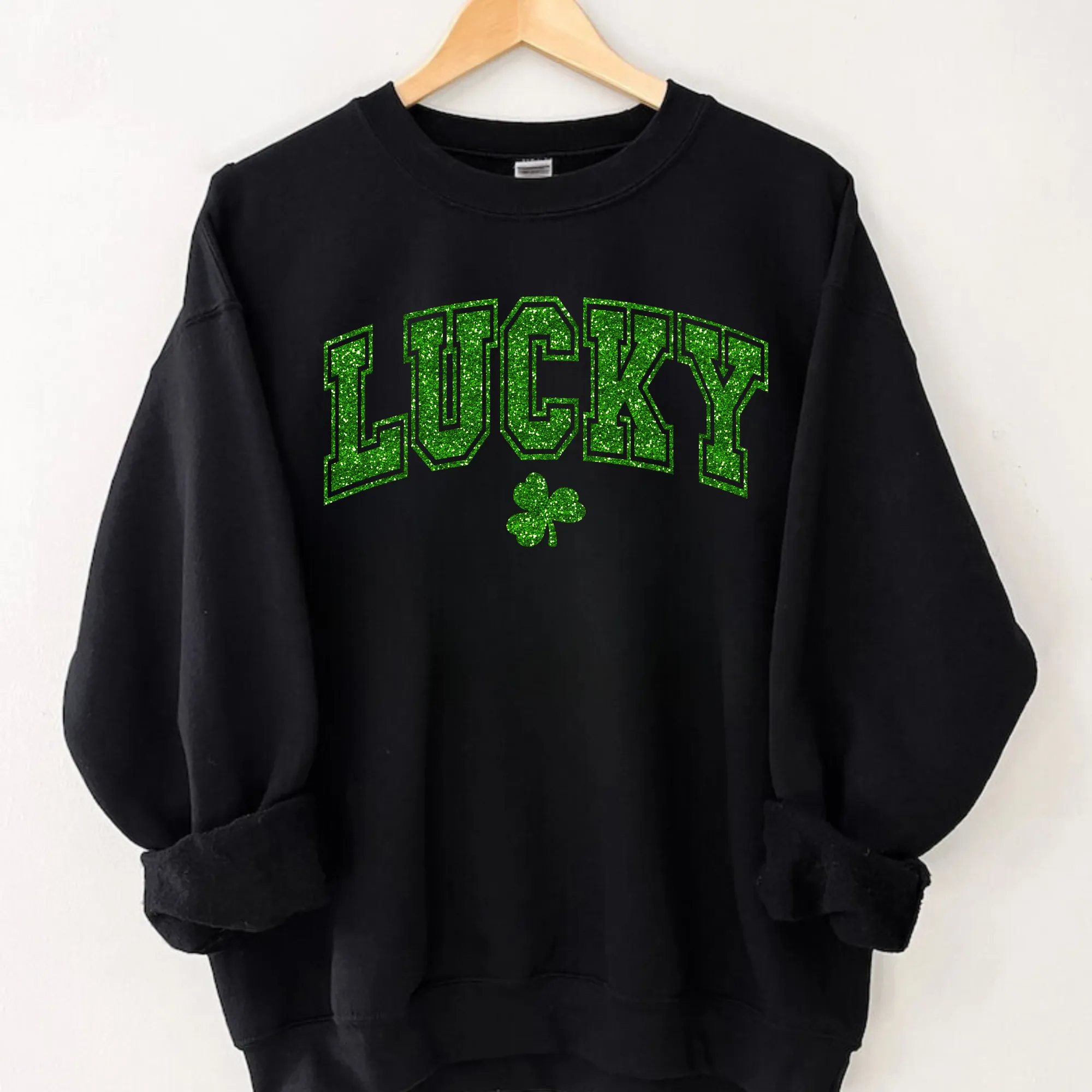 Faux Sequin Lucky St. Patrick's Day Sweatshirt