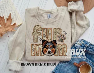 Fur Mom Brown Merle Music Dog Sweatshirt  - Natural Stone