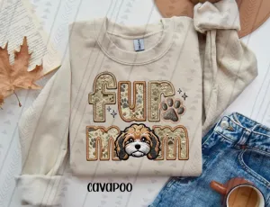 Fur Mom Cavapoo Sweatshirt  - Natural Stone