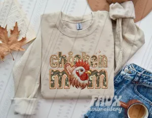 Fur Mom Chicken Sweatshirt  - Natural Stone