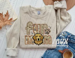 Fur Mom Golden Retriever Dog  Sweatshirt  - Natural Stone