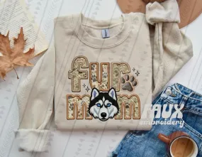 Fur Mom Husky Dog Sweatshirt  - Natural Stone