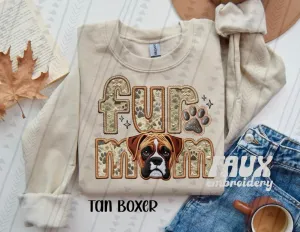 Fur Mom Tan Boxer Dog Sweatshirt  - Natural Stone