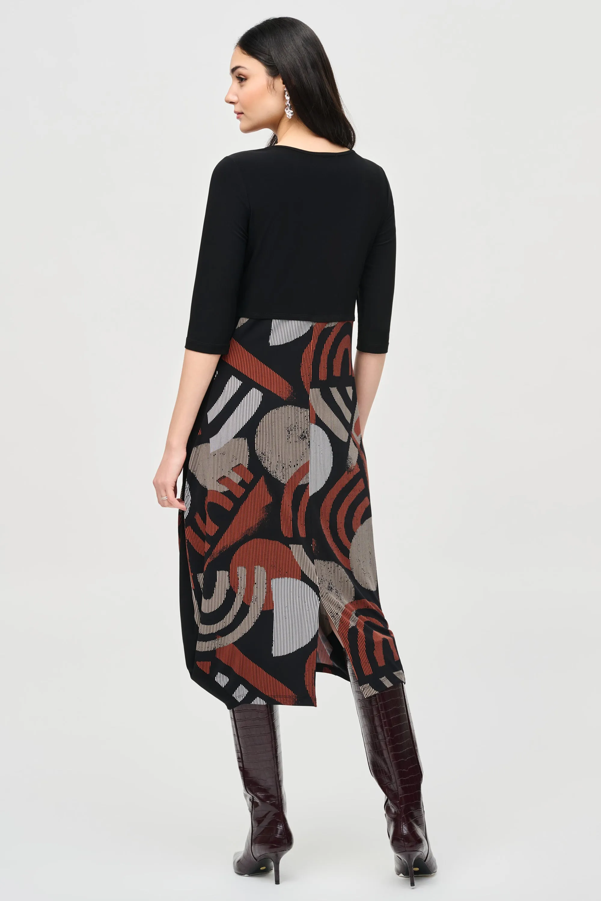 GEOMETRIC PRINT COCOON DRESS