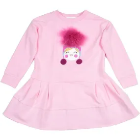 Girls Pink Pom Pom Dress