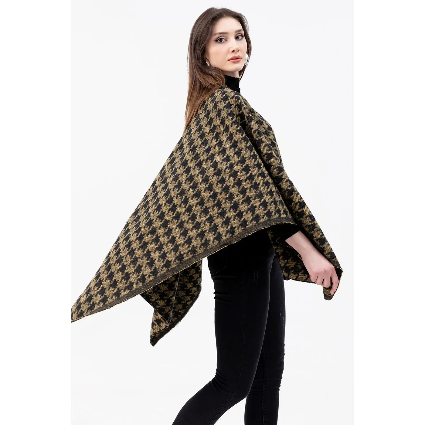 Green Printed Poncho