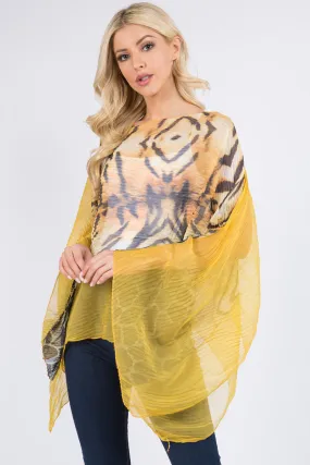 GSH-084 leopard crinkled poncho