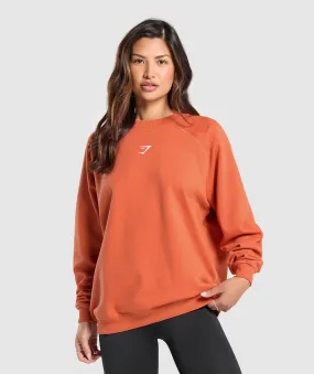 Gymshark Training Oversized Fleece Sweatshirt - Muted Orange