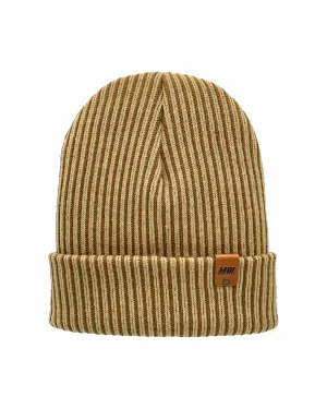 HAAKWEAR Cuffed Wide Ribbed Striped Beanie, Limited Edition, Brown/Beige, Made in USA