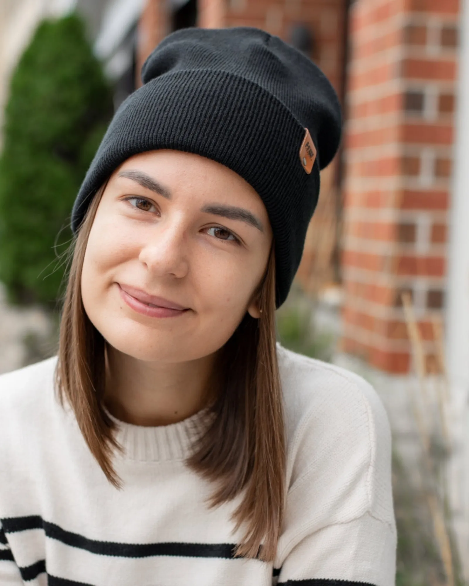 HAAKWEAR Knit Cuffed Beanie - Charcoal Black, Made in USA