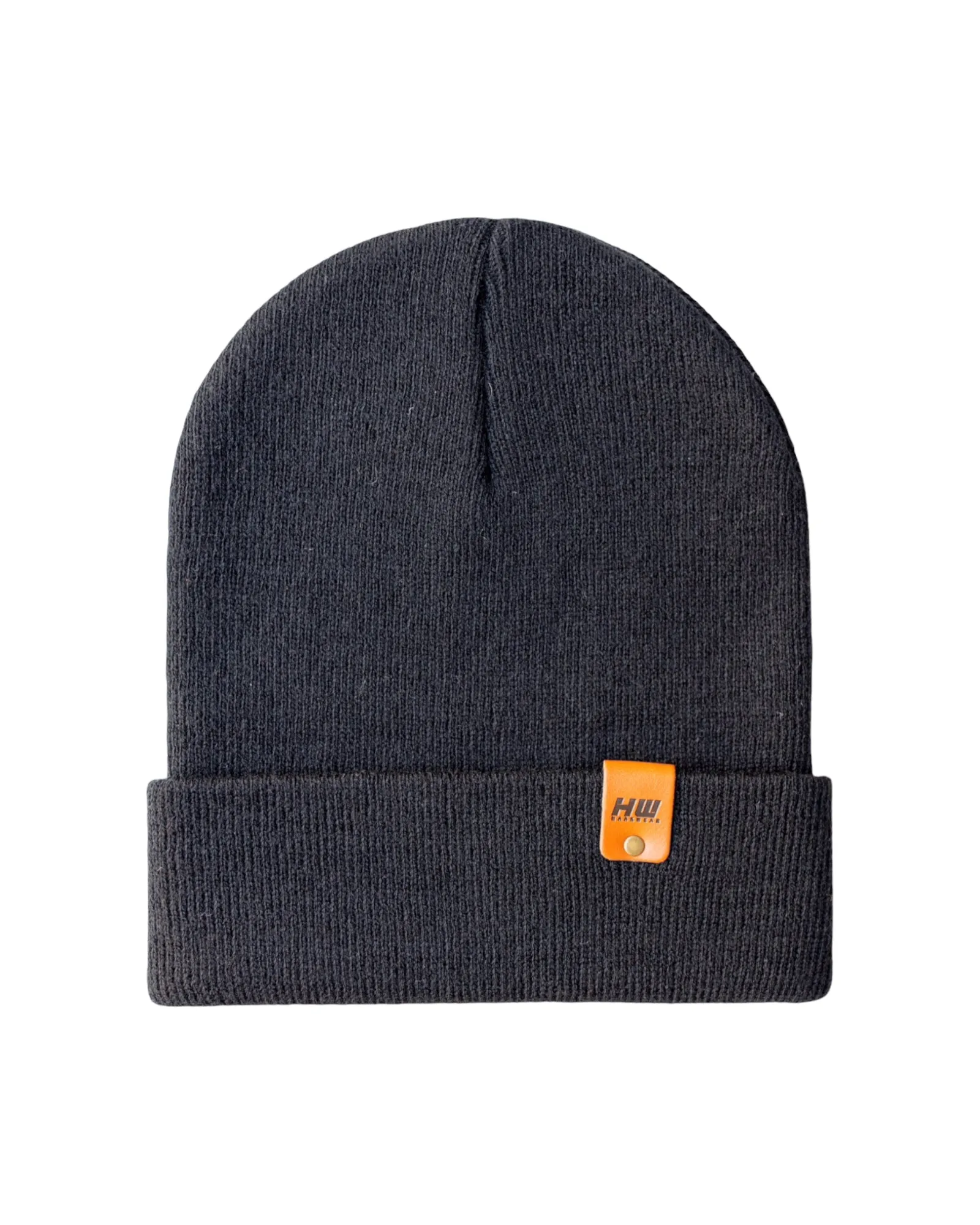 HAAKWEAR Knit Cuffed Beanie - Charcoal Black, Made in USA