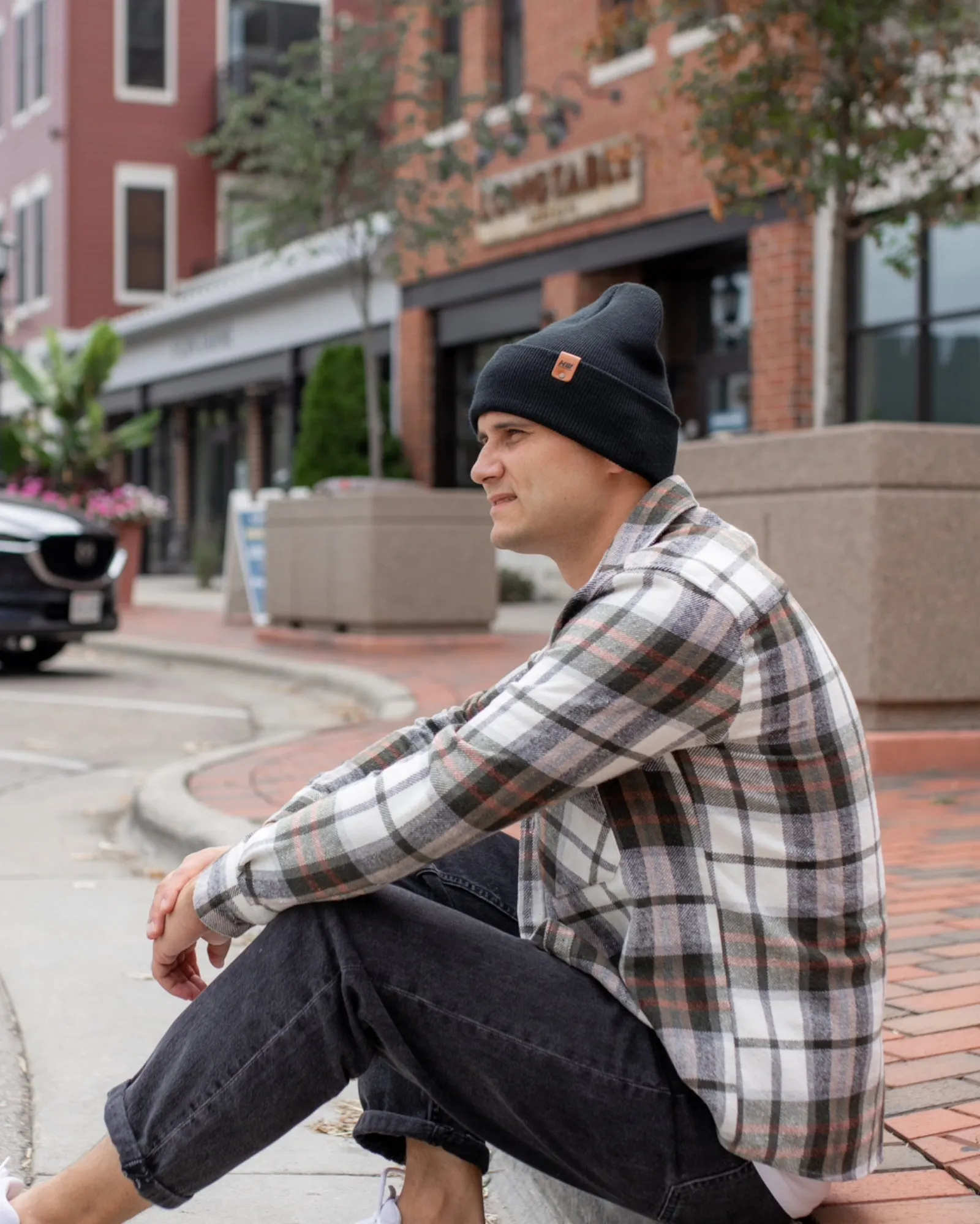 HAAKWEAR Knit Cuffed Beanie - Charcoal Black, Made in USA