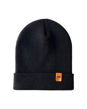 HAAKWEAR Knit Cuffed Beanie - Midnight Black, Made in USA