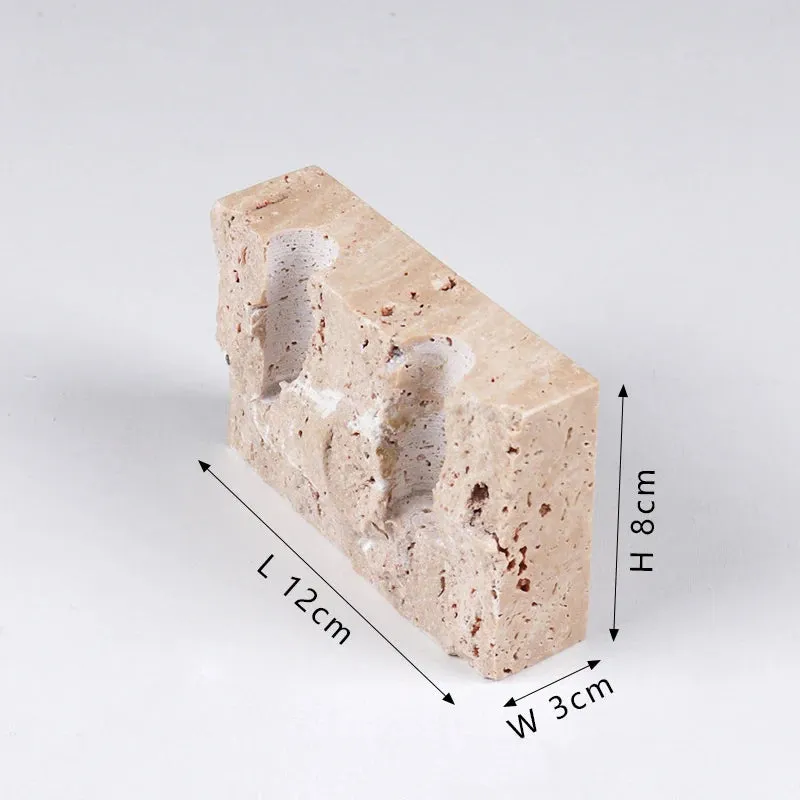 Handcrafted Natural Travertine Marble Candle Holder