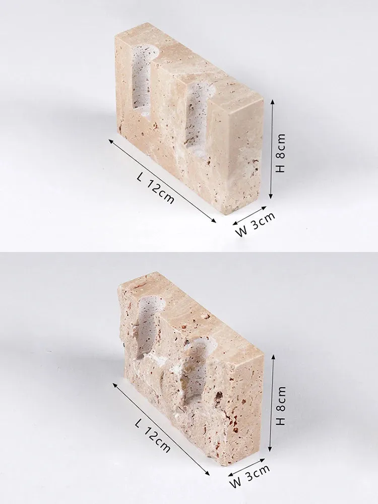 Handcrafted Natural Travertine Marble Candle Holder