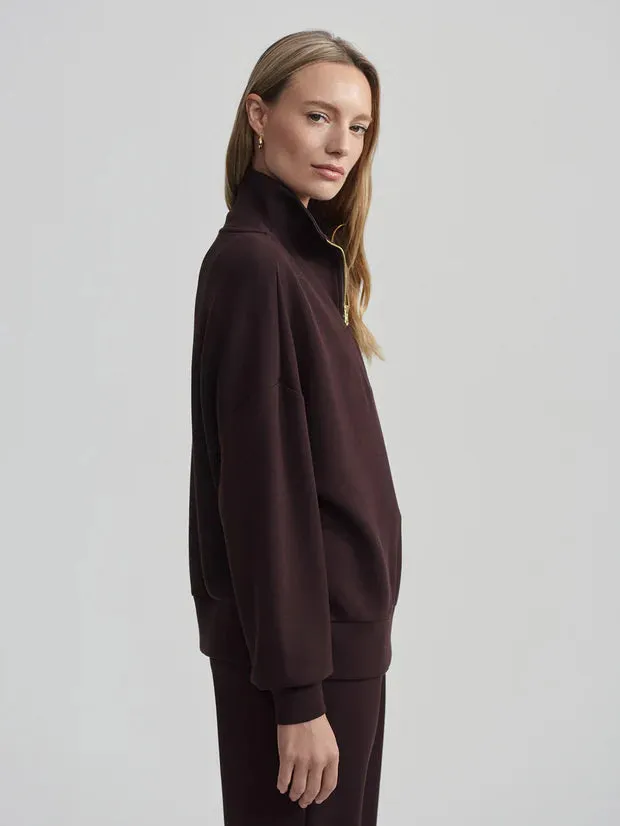 Hawley Half-Zip Sweat in Coffee Bean