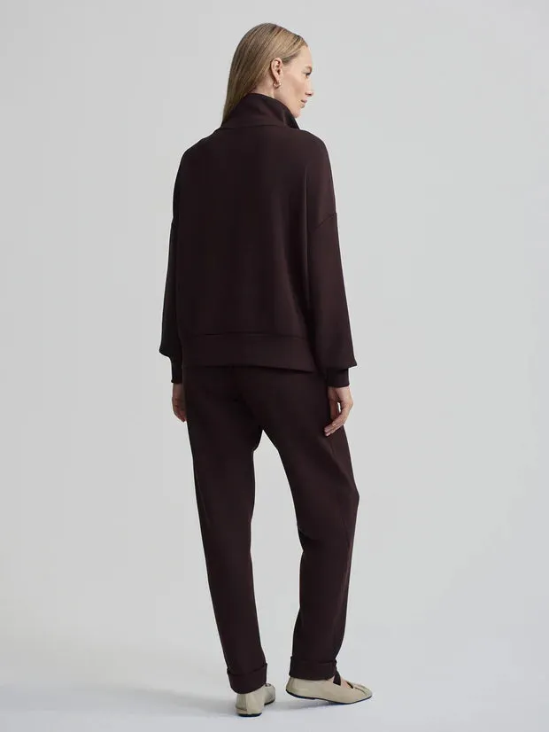 Hawley Half-Zip Sweat in Coffee Bean