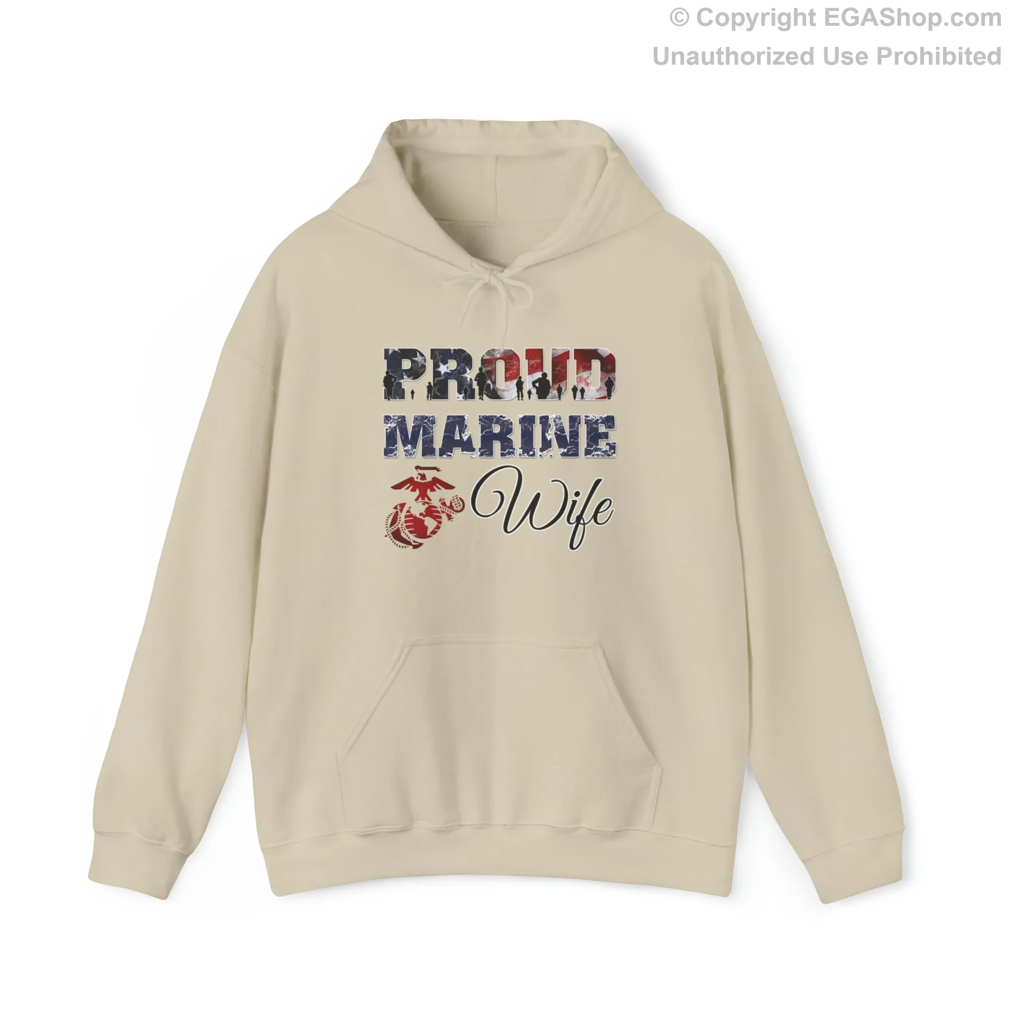 Hoodie Proud Marine Wife (Your Choice of Colors)