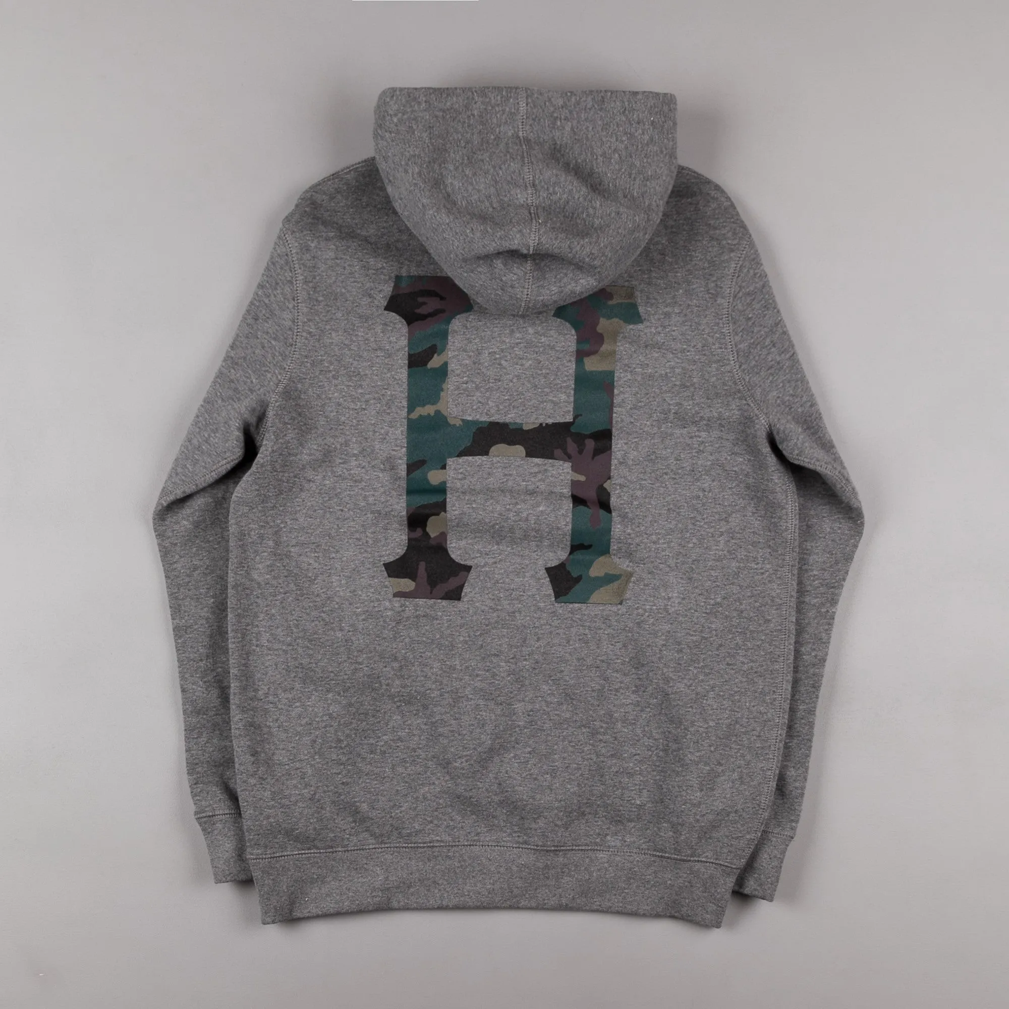 HUF Muted Military Classic H Hooded Sweatshirt - Grey Heather