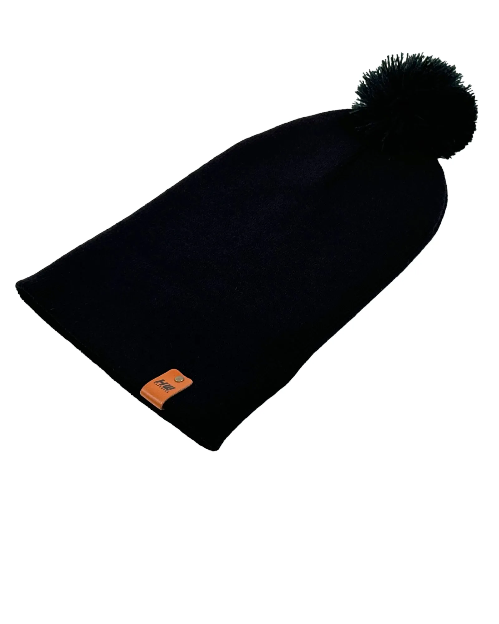 HW6071 HAAKWEAR Pom Pom Beanie - Made in USA - Black