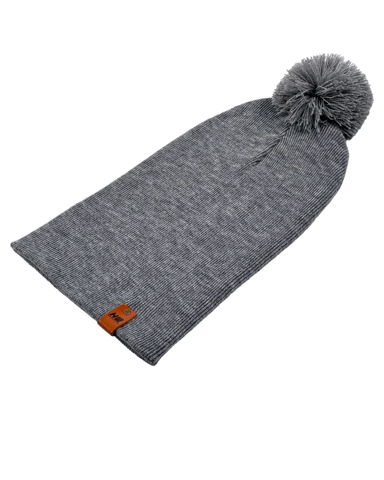 HW6071 HAAKWEAR Pom Pom Beanie - Made in USA - Koala Gray