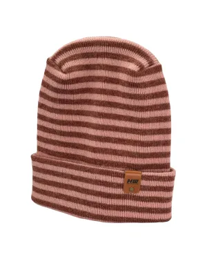 HW6095 HAAKWEAR Theta Stitch RORO Cuffed Beanie (Patent Pending Design)-Pink/Burgundy, Made in USA