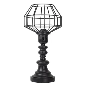 Industrial Black Metal Wire Caged 18" Table Lamp