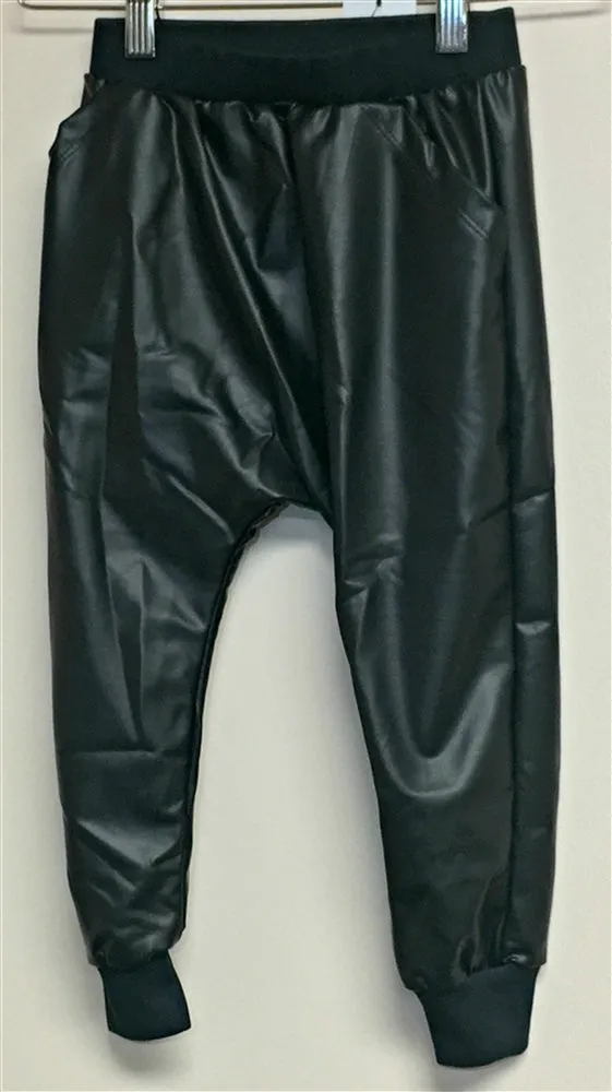 Joah Love Black Faux Leather Pants with cuffs