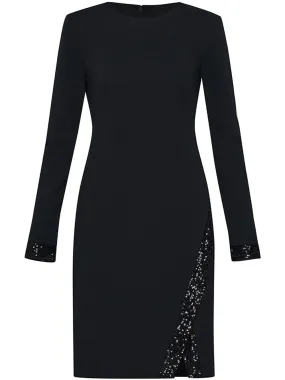 Light Scuba Crepe Sequin Knit Dress