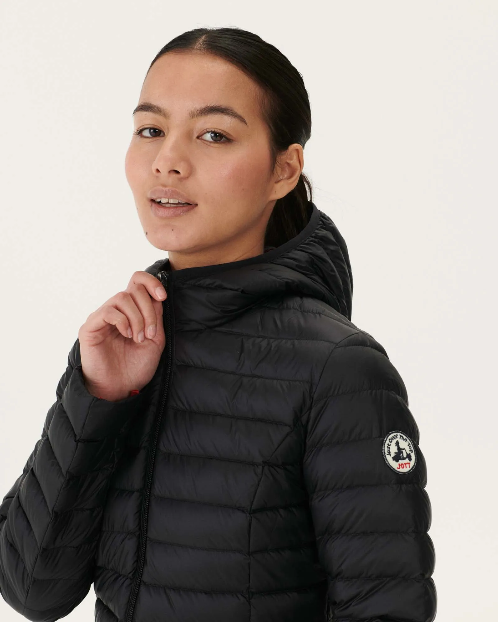 Lightweight hooded down jacket Black Cloe