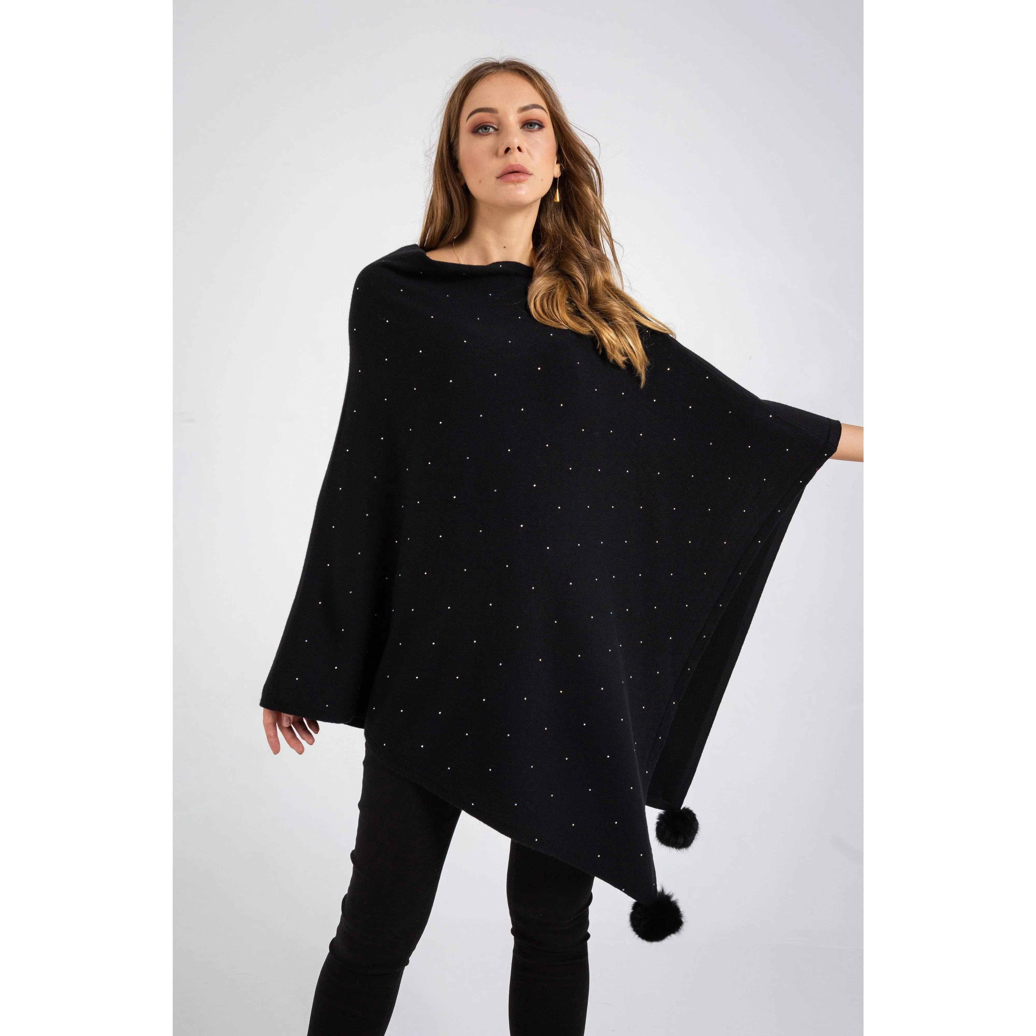 Loose Knitted Poncho Cardigan