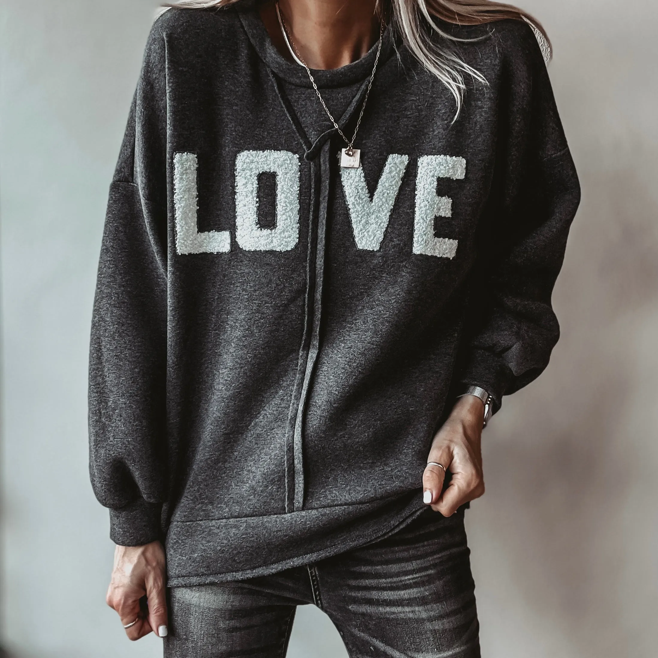 LOVE charcoal grey sweatshirt *NEW*