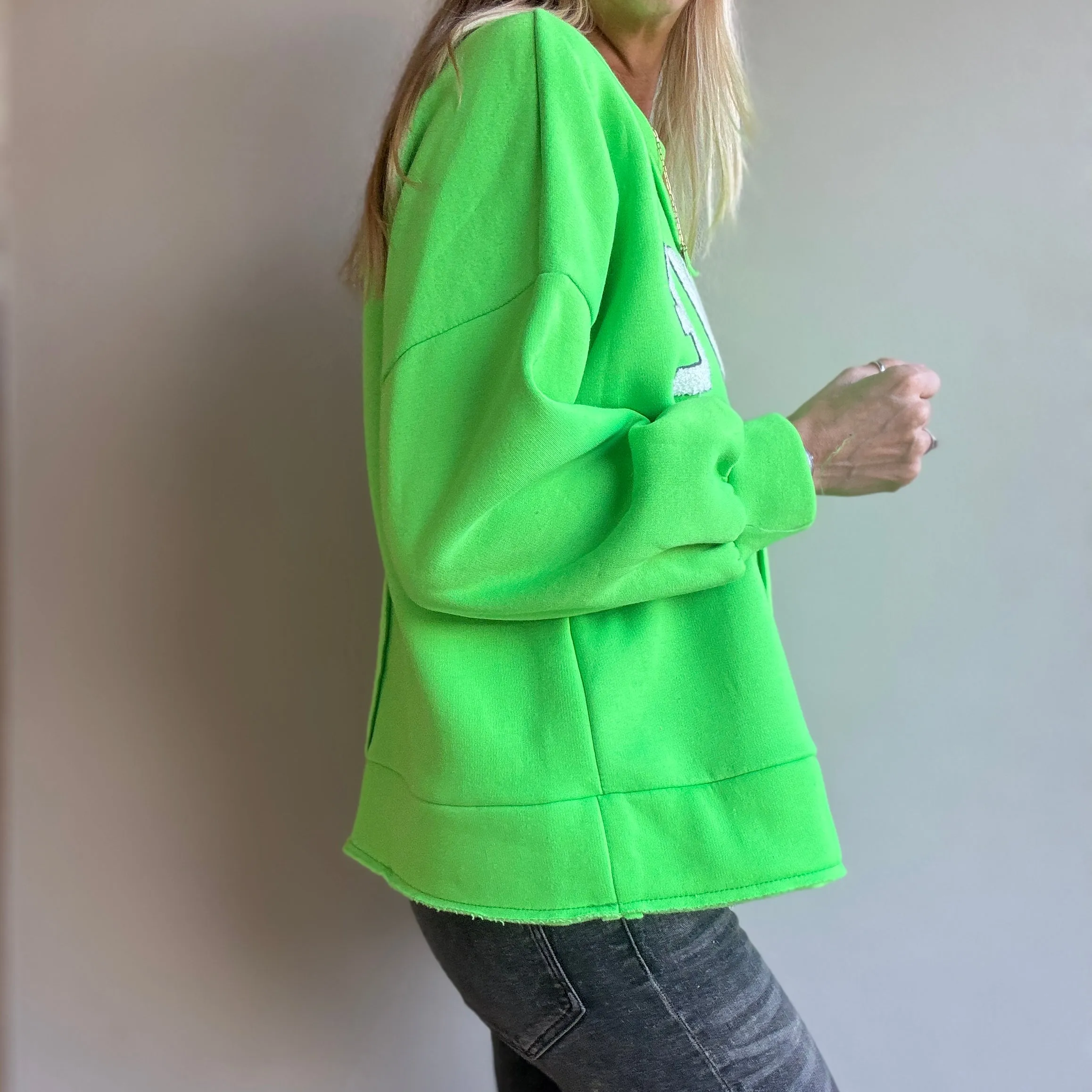 LOVE neon green sweatshirt *NEW*