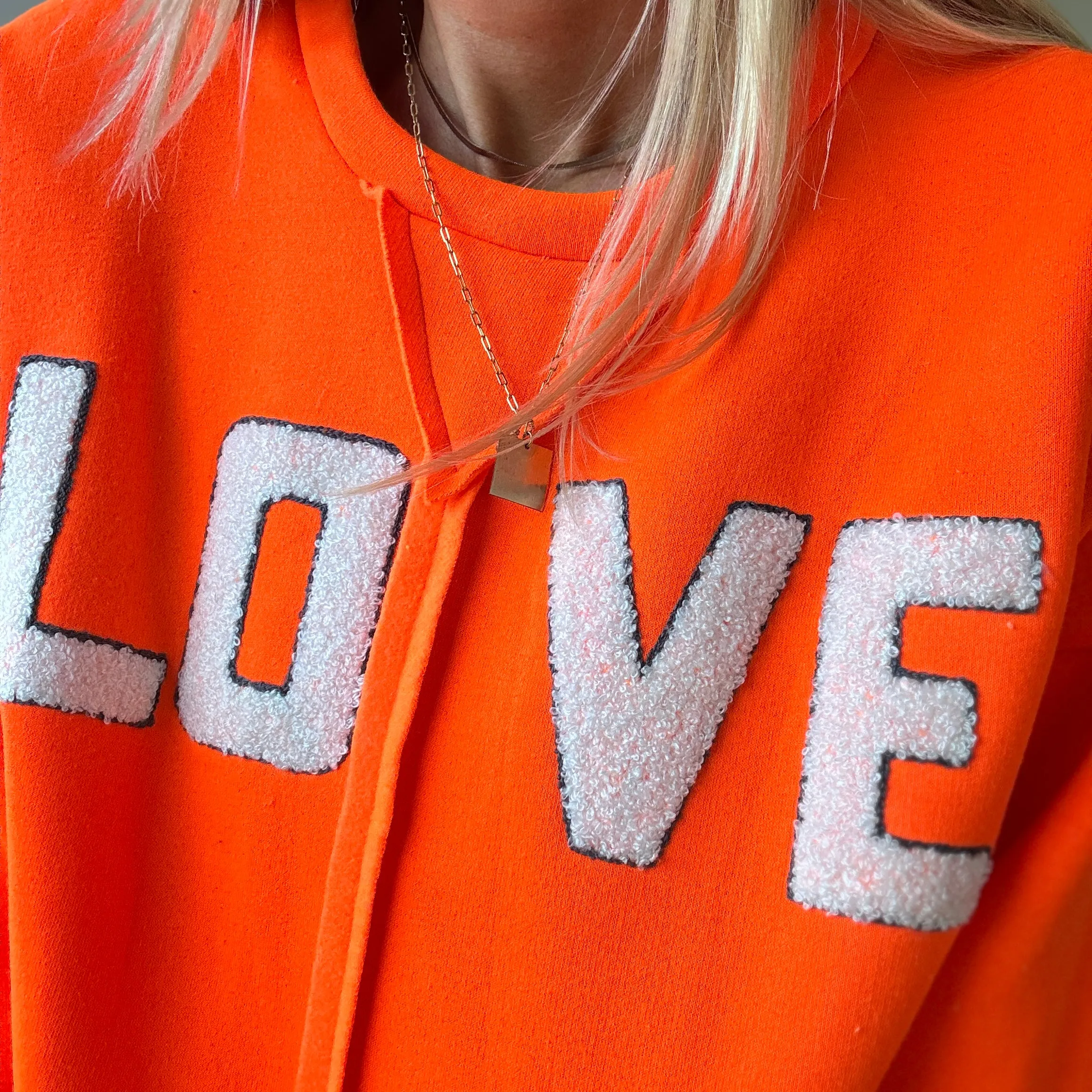 LOVE neon orange sweatshirt *NEW*