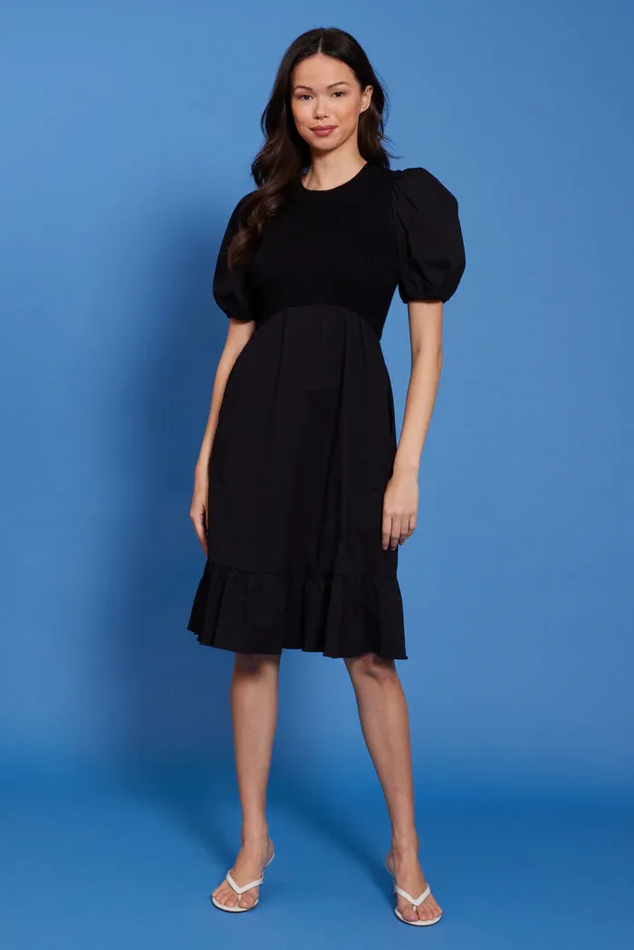 Lucy Paris Black Mixed Knit Dress