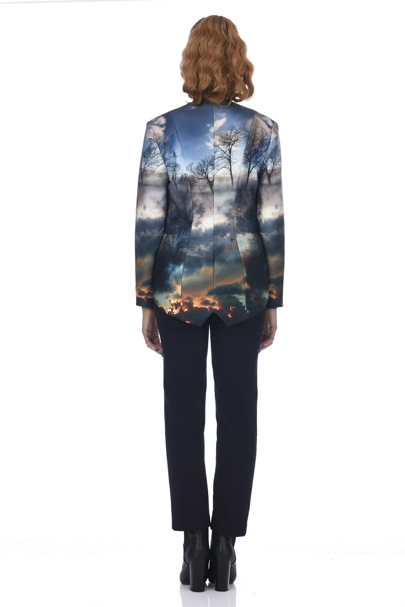 MADE TO ORDER: Chaos Print Neoprene Tuxedo Jacket