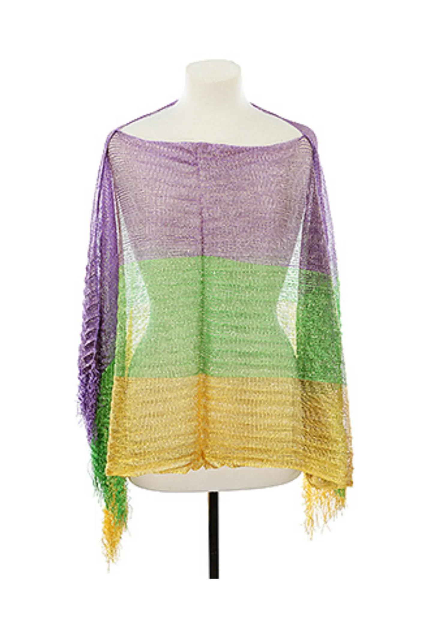 Mardi Gras Mesh Poncho Scarf