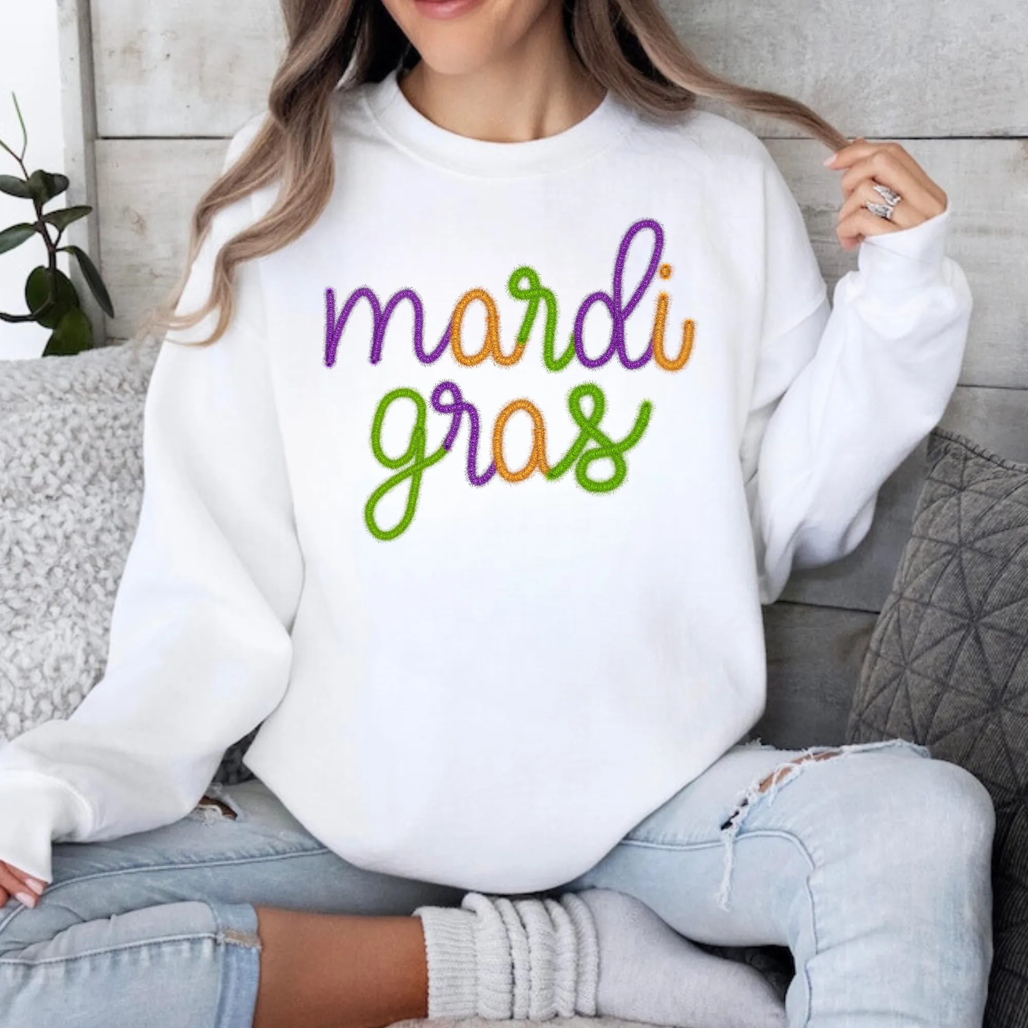 Mardi Gras Tinsel Sweatshirt