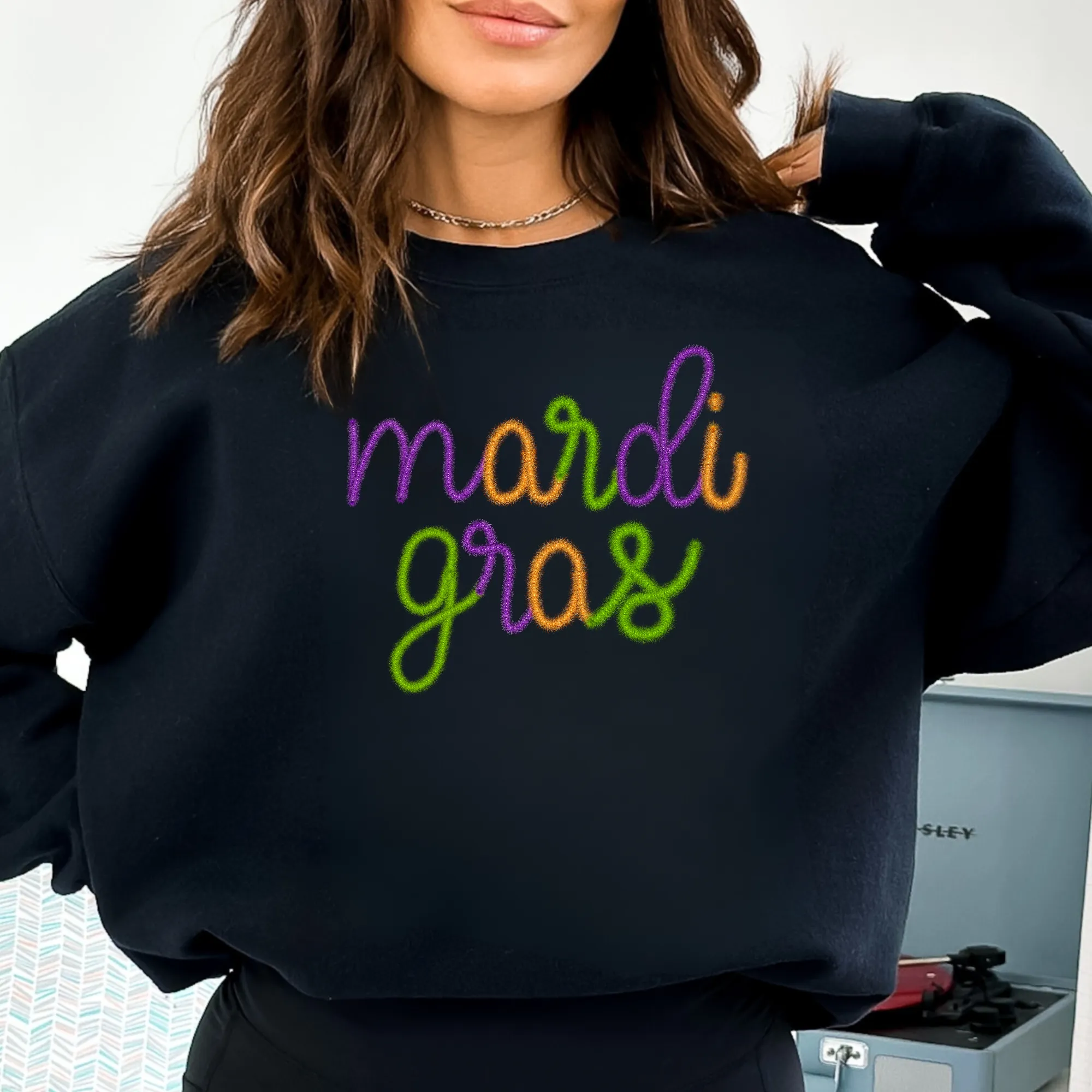 Mardi Gras Tinsel Sweatshirt