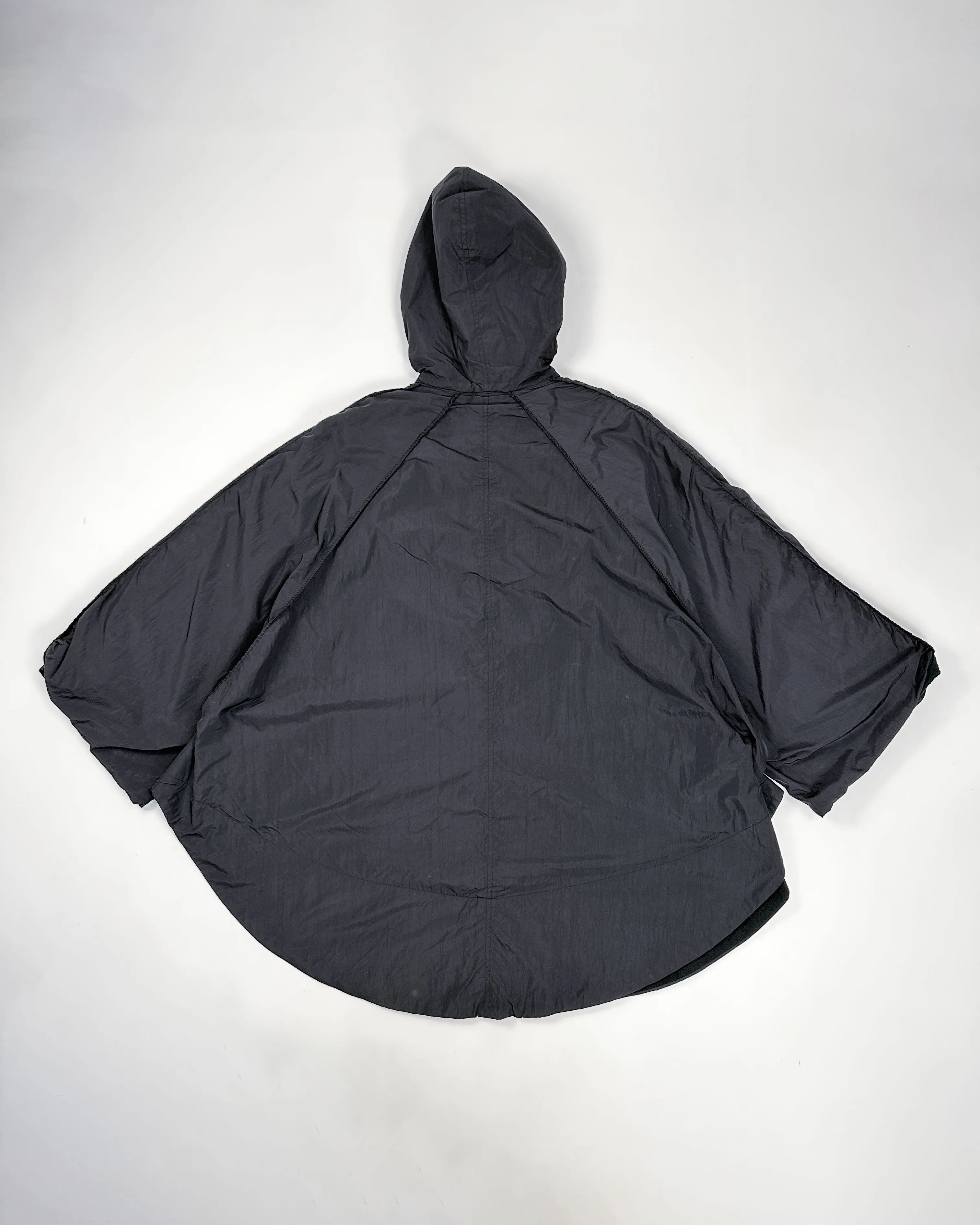 Marithé Francois Girbaud Black Zipped Rain Poncho 1990's