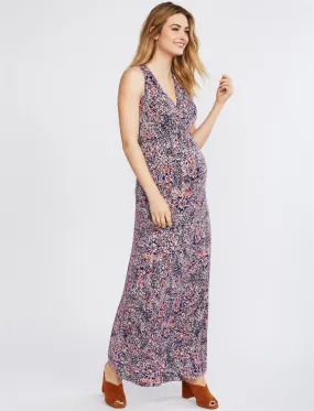 Maternity Maxi Dress in Navy Multi Print