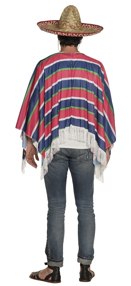 Mens Mexican Poncho Spanish Fiesta National Costume