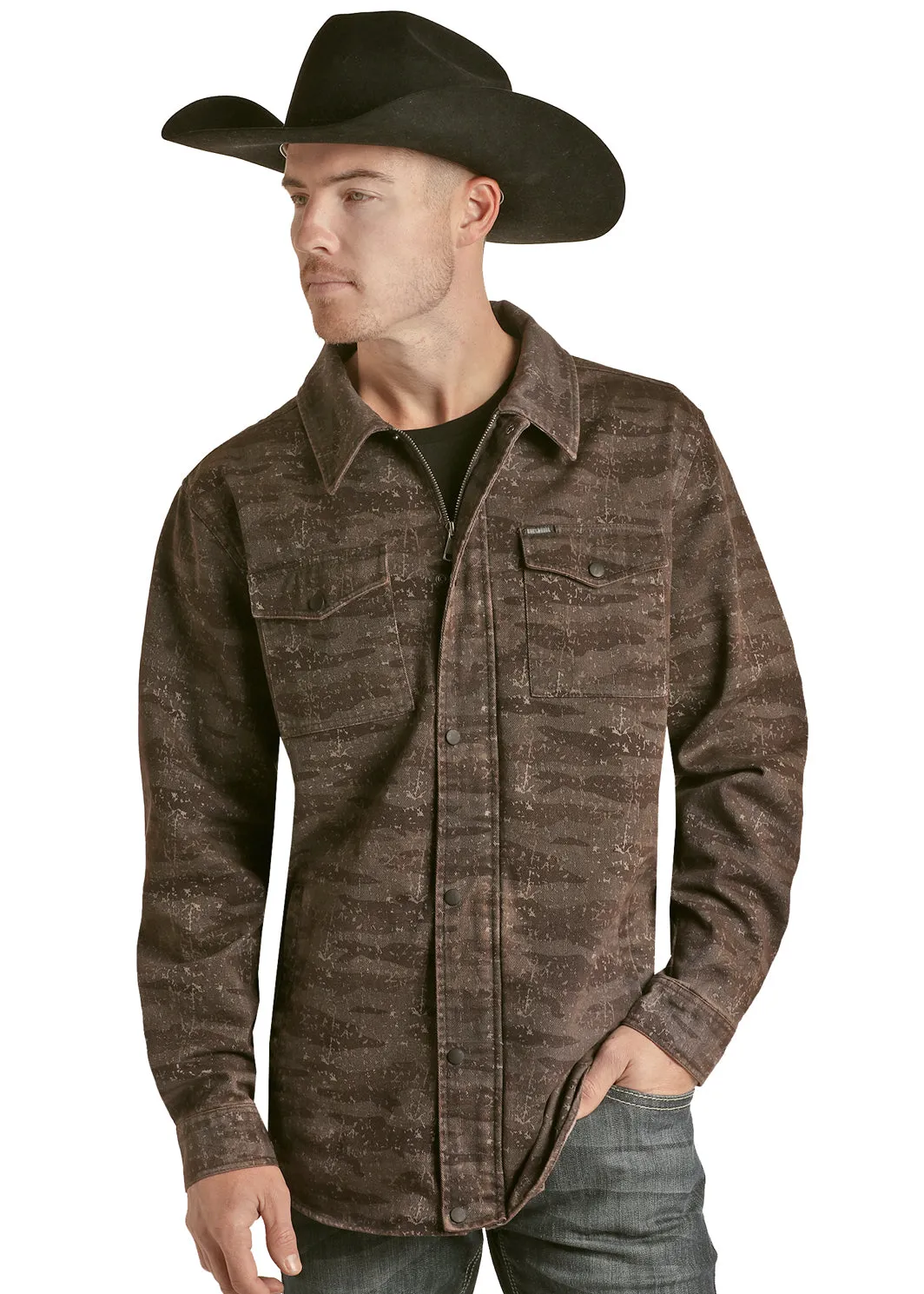 Men's Rock & Roll Camo Shirt Jacket