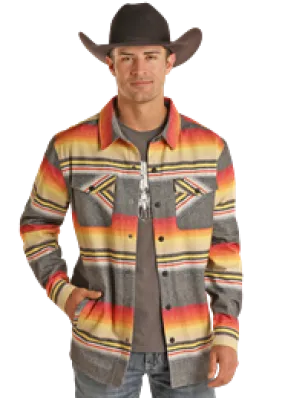 Men's Rock & Roll Serape Stripe Shirt Jacket