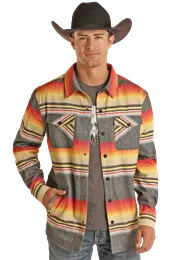 Men's Rock & Roll Serape Stripe Shirt Jacket