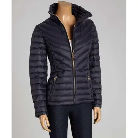 Michael Kors Navy Blue Packable Puffer Jacket - Size Small