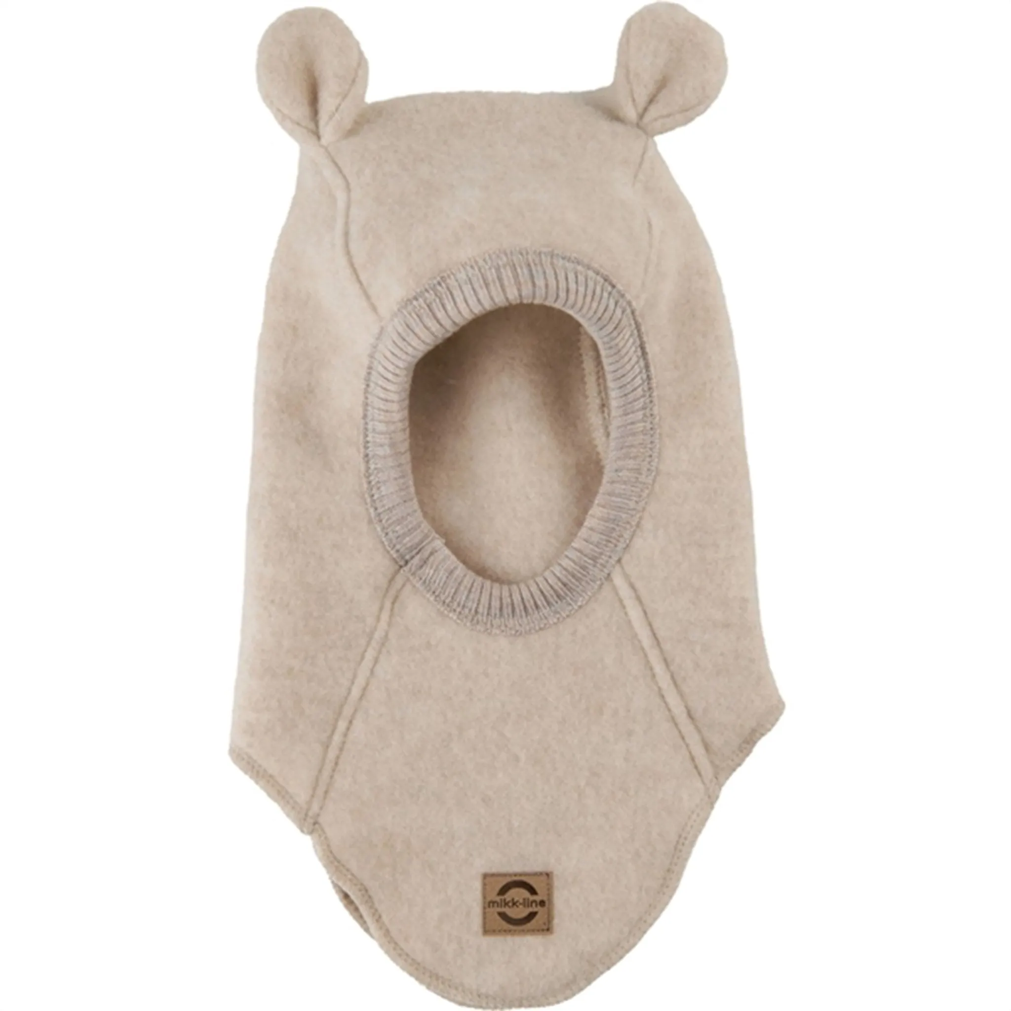 Mikk-Line Wool Balaclava with Ears Melange Offwhite