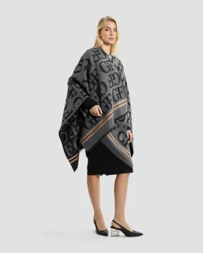 Monochrome Contrast Lined Poncho