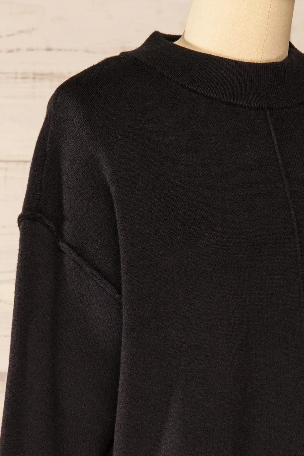 Monterrey Black | Knit Crewneck w/ Ribbed Details